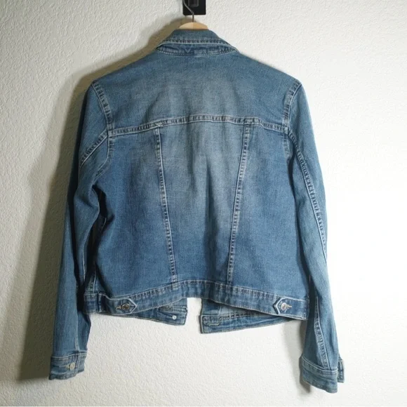 Vintage Sears Roebuck Distressed Denim Jacket Trucker Womens Small Blue Jean - Picture 7 of 9